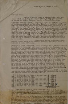 Carta de Sergio Vodanovic dirigida a Emilio Gaete