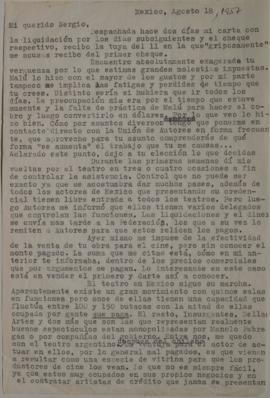 Carta de Emilio Gaete dirigida a Sergio Vodanovic