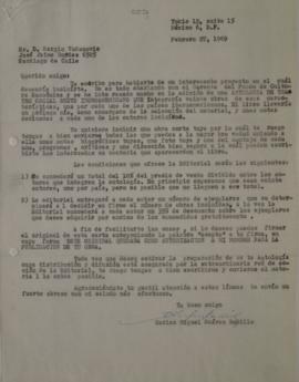 Carta de Carlos Miguel Suárez Radillo dirigida a Sergio Vodanovic