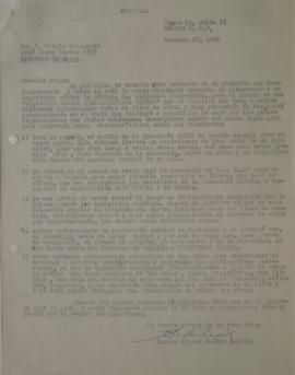 Carta de Carlos Miguel Suárez Radillo dirigida a Sergio Vodanovic