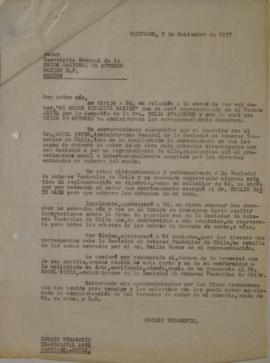 Carta de Sergio Vodanovic dirigida a Alfredo Robledo