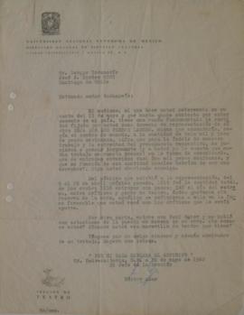 Carta de Héctor Azar dirigida a Sergio Vodanovic