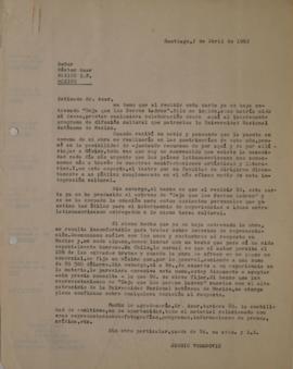 Carta de Sergio Vodanovic dirigida a Héctor Azar