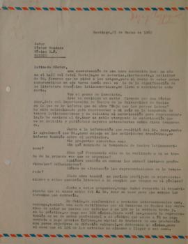Carta de Sergio Vodanovic dirigida a Héctor Mendoza