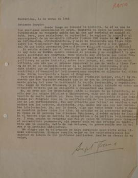 Carta de Sergio Vodanovic dirigida a Ángel Rama