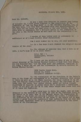 Carta de Sergio Vodanovic dirigida a Ned Bobkoff