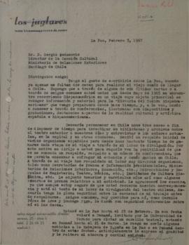 Carta de Carlos Suárez Radillo dirigida a Sergio Vodanovic