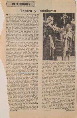 Reflexiones. Teatro y localismo