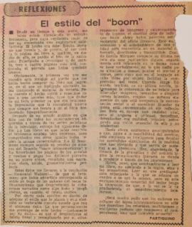 Reflexiones. El estilo del “boom”