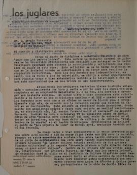 Carta de Carlos Suárez Radillo dirigida a Sergio Vodanovic