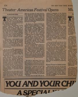 Theater: Americas Festival Opens