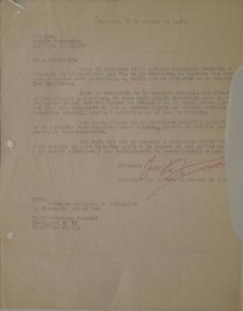 Carta de José Francisco Tamarit dirigida a Sergio Vodanovic