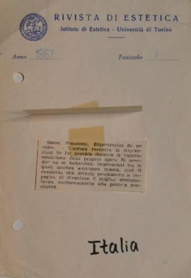 Facsímil 1 de la Rivista di Estetica