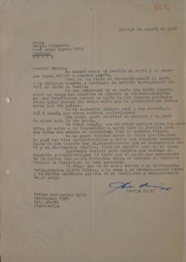 Carta de Lucija Bilic dirigida a Sergio Vodanovic