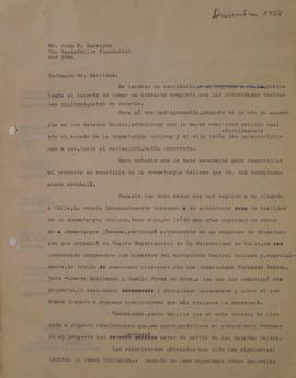 Carta de Sergio Vodanovic dirigida a John P. Harrison
