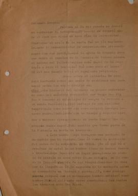 Carta de José Chesta dirigida a Sergio Vodanovic