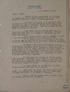 Carta de Fernando Alegría dirigida a Sergio Vodanovic