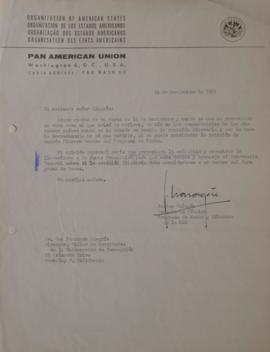 Carta de Javier Malagón dirigida a Fernando Alegría