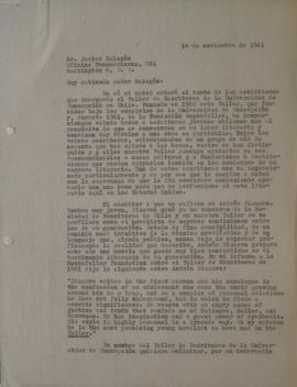 Carta de Fernando Alegría dirigida a Javier Malagón