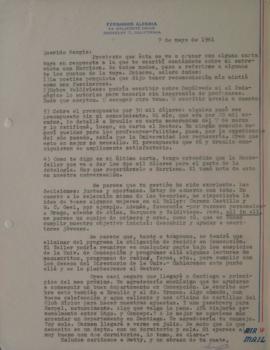 Carta de Fernando Alegría dirigida a Sergio Vodanovic
