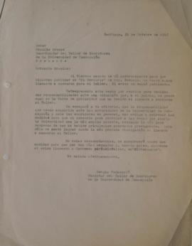 Carta de Sergio Vodanovic dirigida a Braulio Arenas