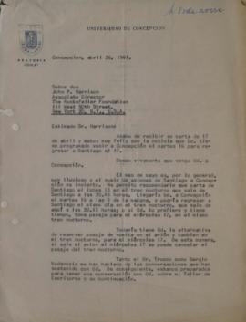 Carta de David Stitchkin dirigida a John P. Harrison
