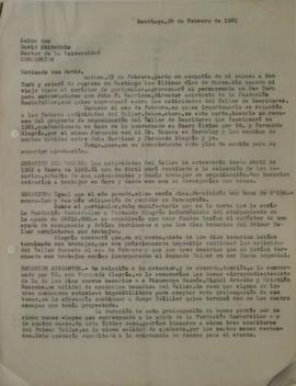 Carta de Sergio Vodanovic dirigida a David Stitchkin