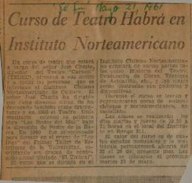 Curso de teatro habrá en Instituto Norteamericano
