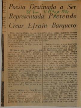 Poesía destinada a ser representada pretende crear Efraín Barquero