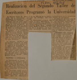 Realización del segundo Taller de Escritores programó la universidad