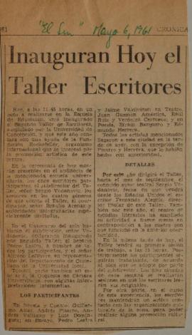 Inauguran hoy el Taller de Escritores