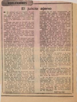 Reflexiones. El juicio ajeno