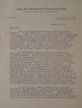Carta de John P. Harrison dirigida a Sergio Vodanovic