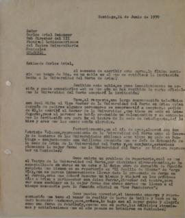 Carta de Sergio Vodanovic dirigida a Carlos Ariel Betancur