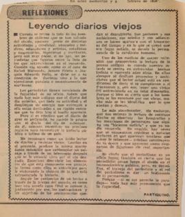 Reflexiones. Leyendo diarios viejos