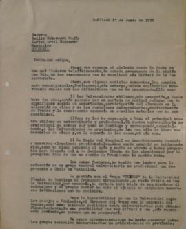 Carta de Sergio Vodanovic dirigida a Emilio Echeverri Mejía y Carlos Ariel Betancur