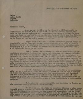 Carta de Sergio Vodanovic dirigida a Jaime Sanin