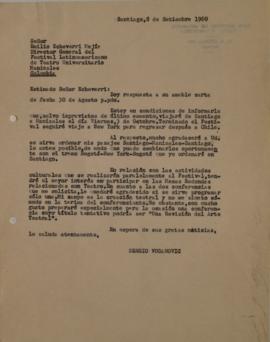 Carta de Sergio Vodanovic dirigida a Emilio Echeverri