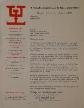 Carta de Emilio Echeverri dirigida a Sergio Vodanovic