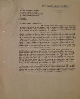 Carta de Sergio Vodanovic dirigida a Emilio Echeverri