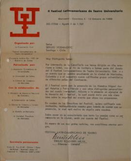 Carta de Emilio Echeverri dirigida a Sergio Vodanovic