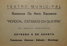 Afiche Perdón... estamos en guerra