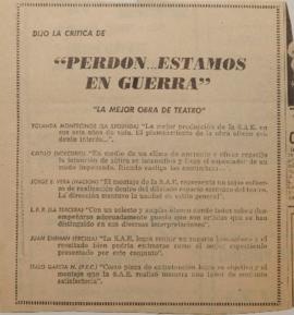 Anuncio publicitario Perdón... estamos en guerra