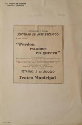 Anuncio publicitario Perdón... estamos en guerra