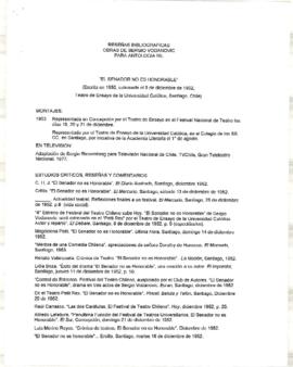 Reseñas bibliográficas "El senador no es honorable"