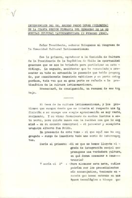 Congreso de la Comunidad Cultural Latinoamericana - Intervención de Andrés Pardo Tovar