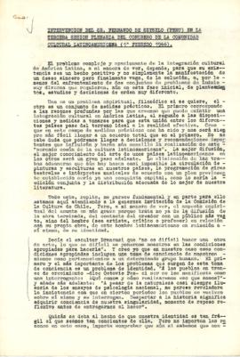 Congreso de la Comunidad Cultural Latinoamericana - Intervención de Fernando de Szyszlo