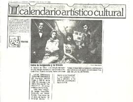 Calendario artístico cultural. Entre la burguesía y lo frívolo