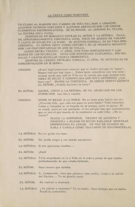 Borrador de guión teatral de La gente como nosotros