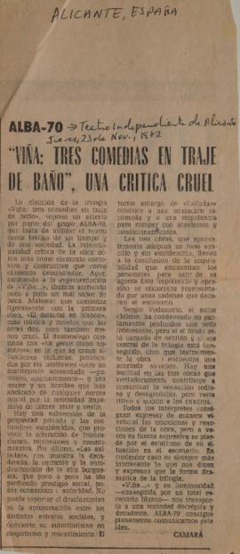 "Viña: tres comedias en traje de baño", una crítica cruel